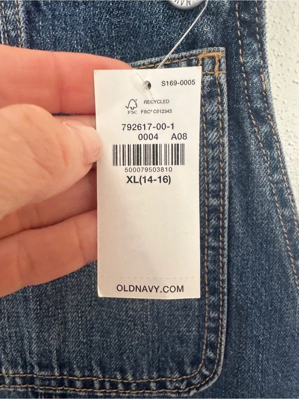 NWT Old Navy Girls XL Denim Shortalls Distressed Overalls Size 14 16
